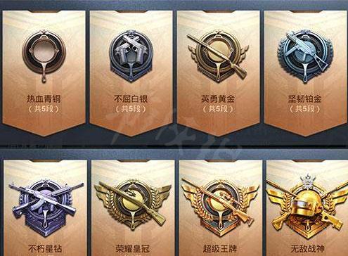 和平精英号从皇冠变青铜