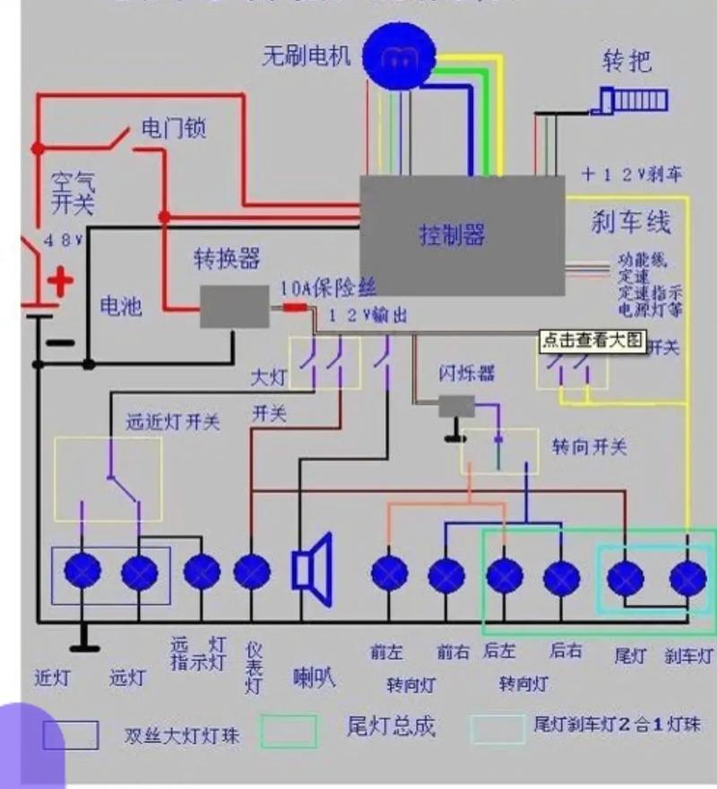 三轮摩托车线路总成接线图截图1