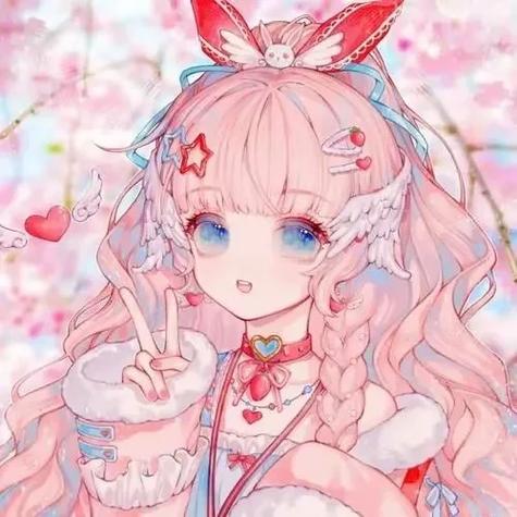 粉色仙气十足少女头像