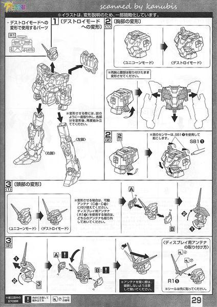 mg独角兽高达变形教程