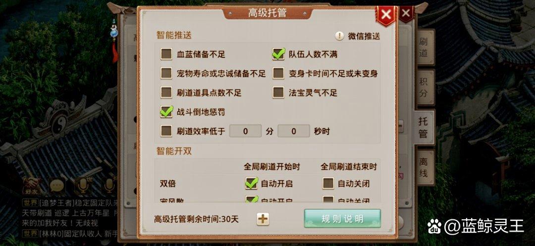 问道手游队长怎么设置高级托管