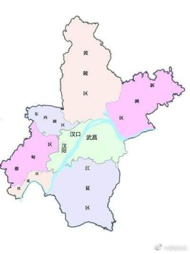武汉地图各区分布图