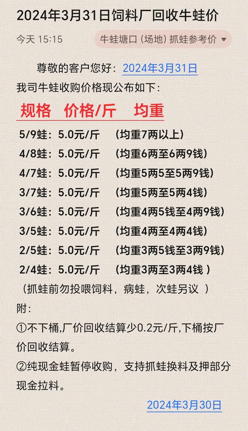 牛蛙实时收购价格行情