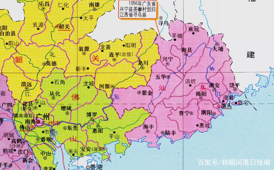 梅州市行政区划地图