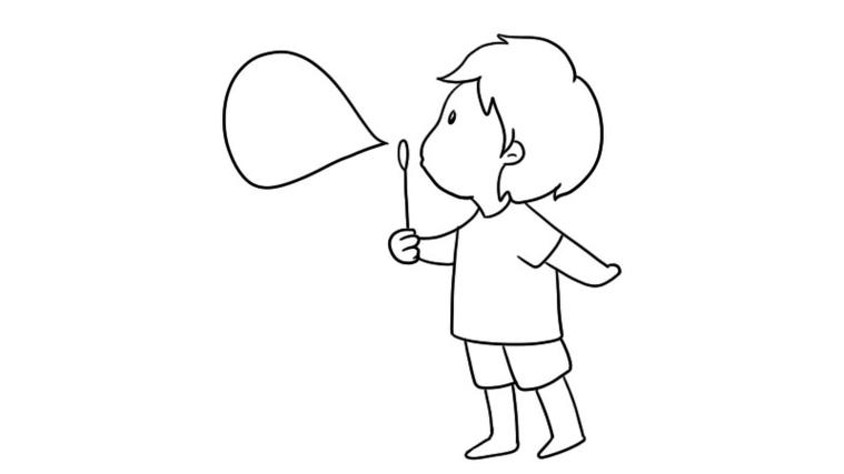 儿童吹泡泡画图片大全
