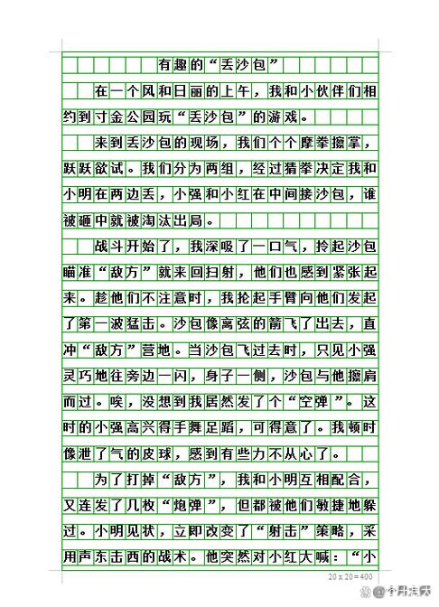 有趣的游戏400字