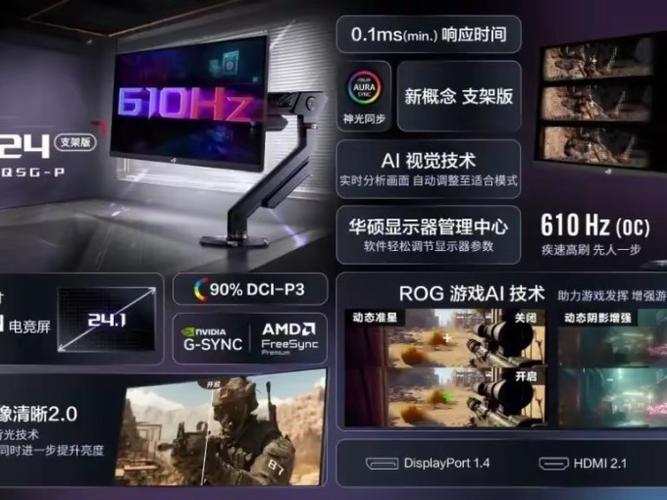 华硕显示器背后按键功能介绍