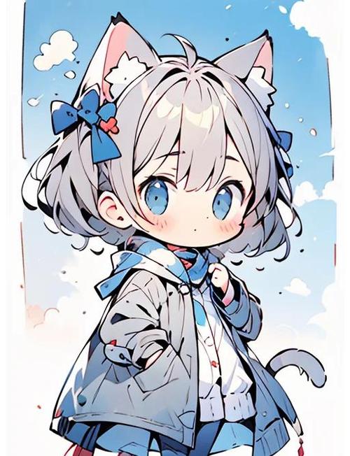 美女可爱 猫咪