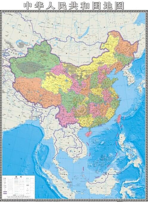 高清竖版中国地图
