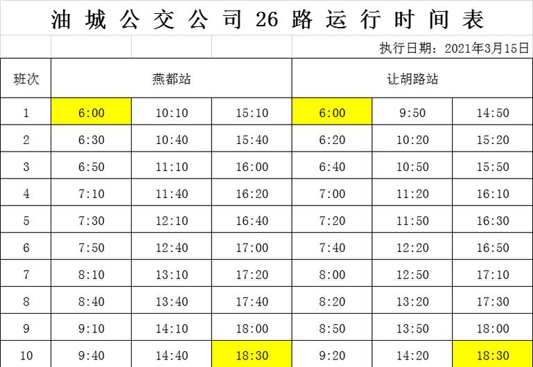 查询公交车时刻表