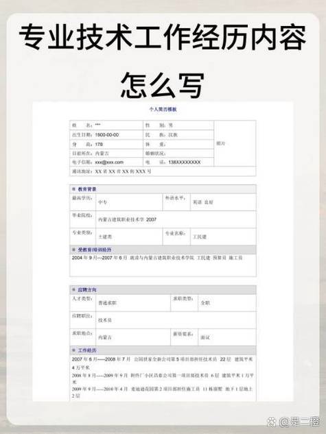 个人工作经历简述50字