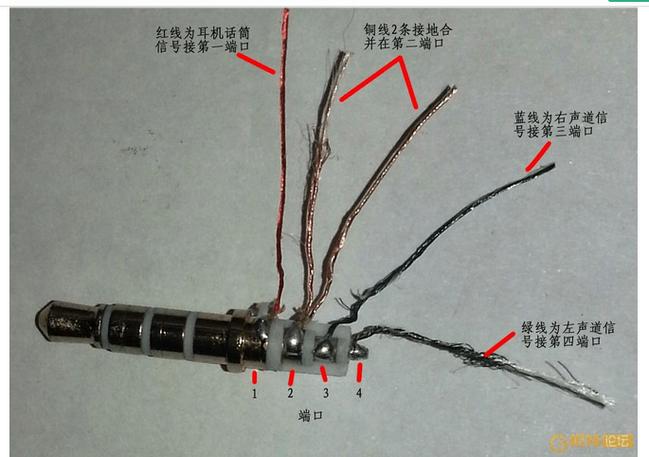 四线线控耳机接线图