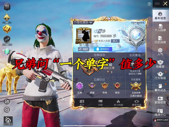 pubg单字id大全