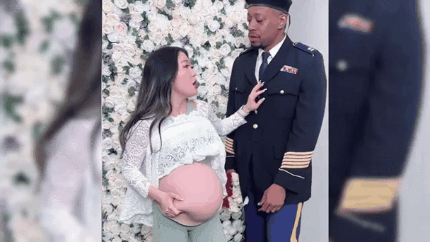 女人假肚子装孕妇视频