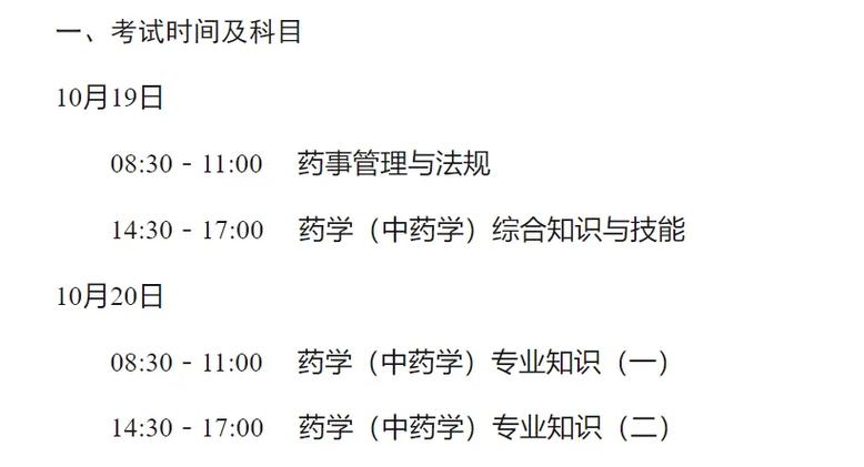 职业药师报考时间