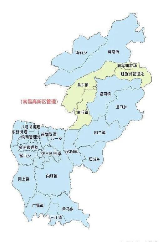 南昌行政区划图