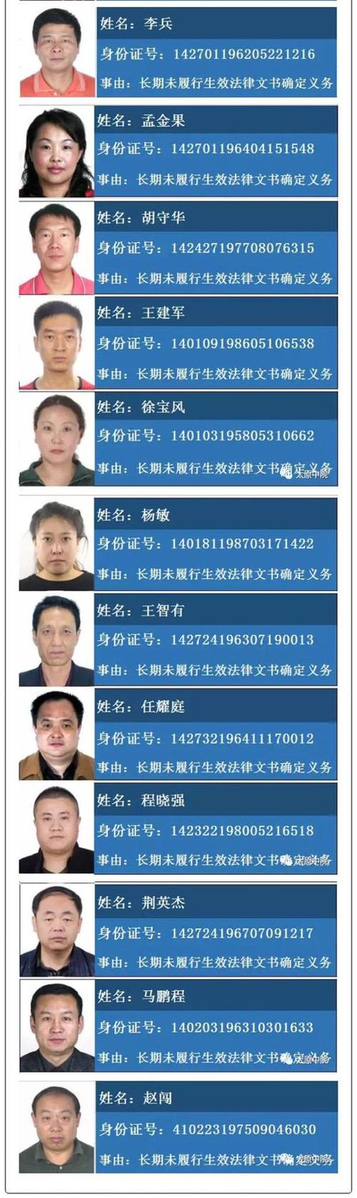 老赖信息查询身份证