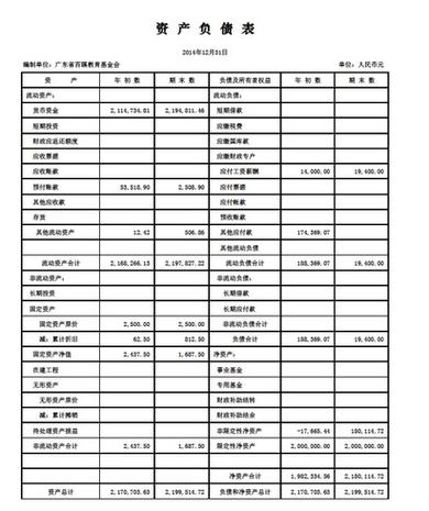 月度资产负债表模板