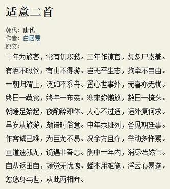 适意意思