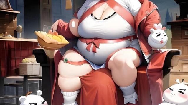 动漫女孩变成大胖子