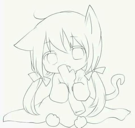 q版动漫人物萌少女简笔画