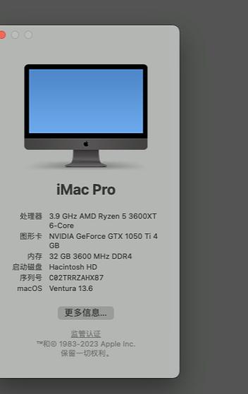 amd3600能装黑苹果吗