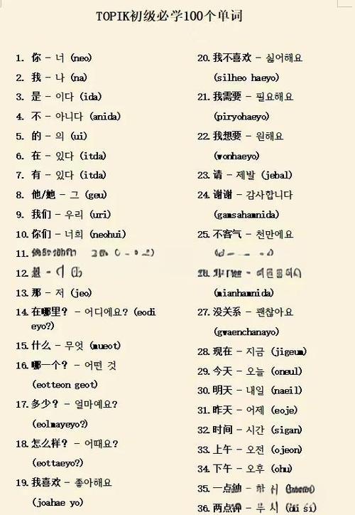 韩语字母表及发音