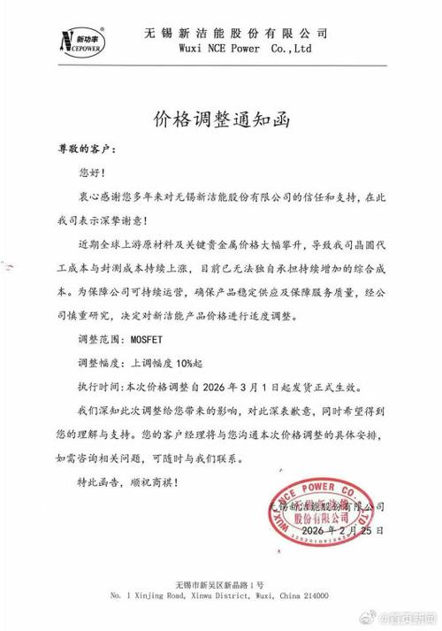 调价函涨价通知