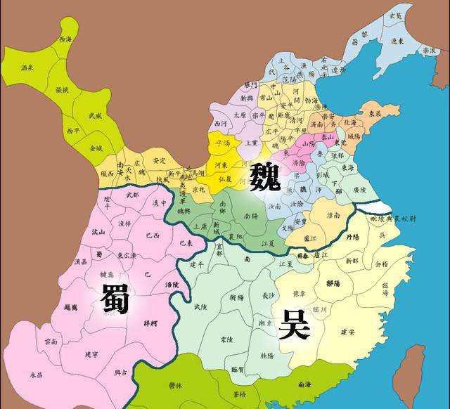 三国各自的地盘地图
