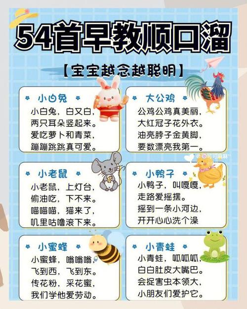 1岁一3岁英文顺口溜