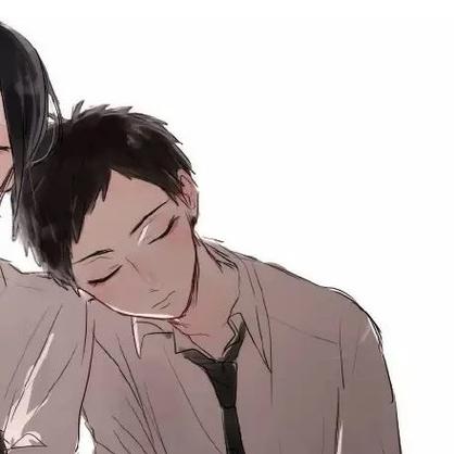 男生靠女生肩膀的表情包