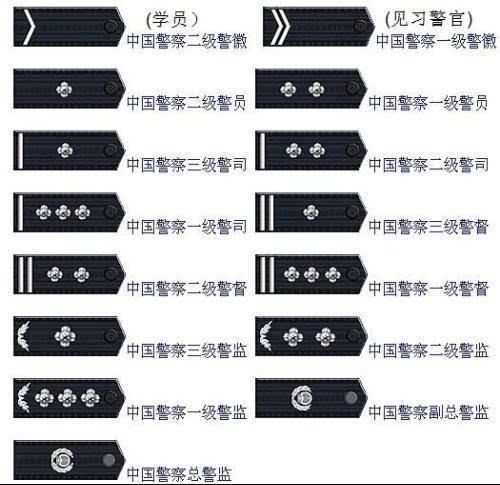 警察级别肩章图片大全