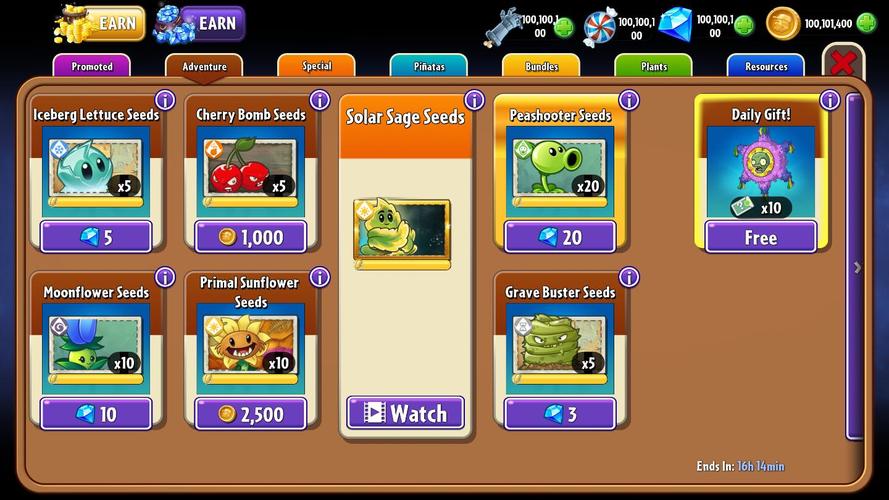 植物大战僵尸2安卓版全5阶植物0阳光无冷却下载