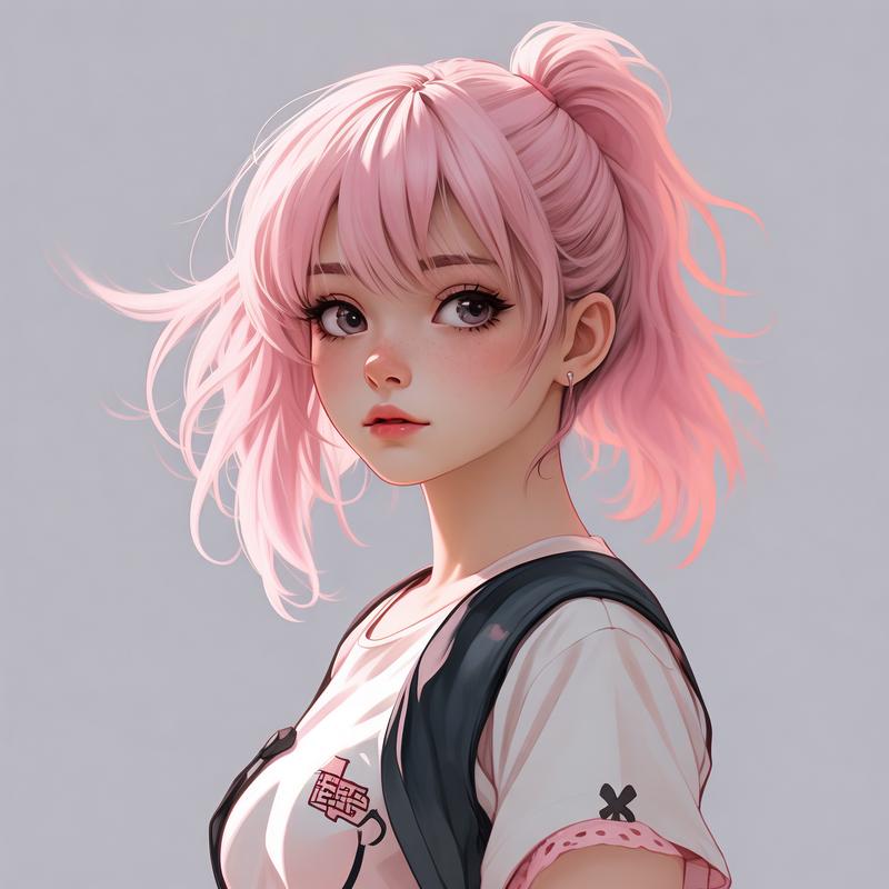 JK漫画头像是粉色头发